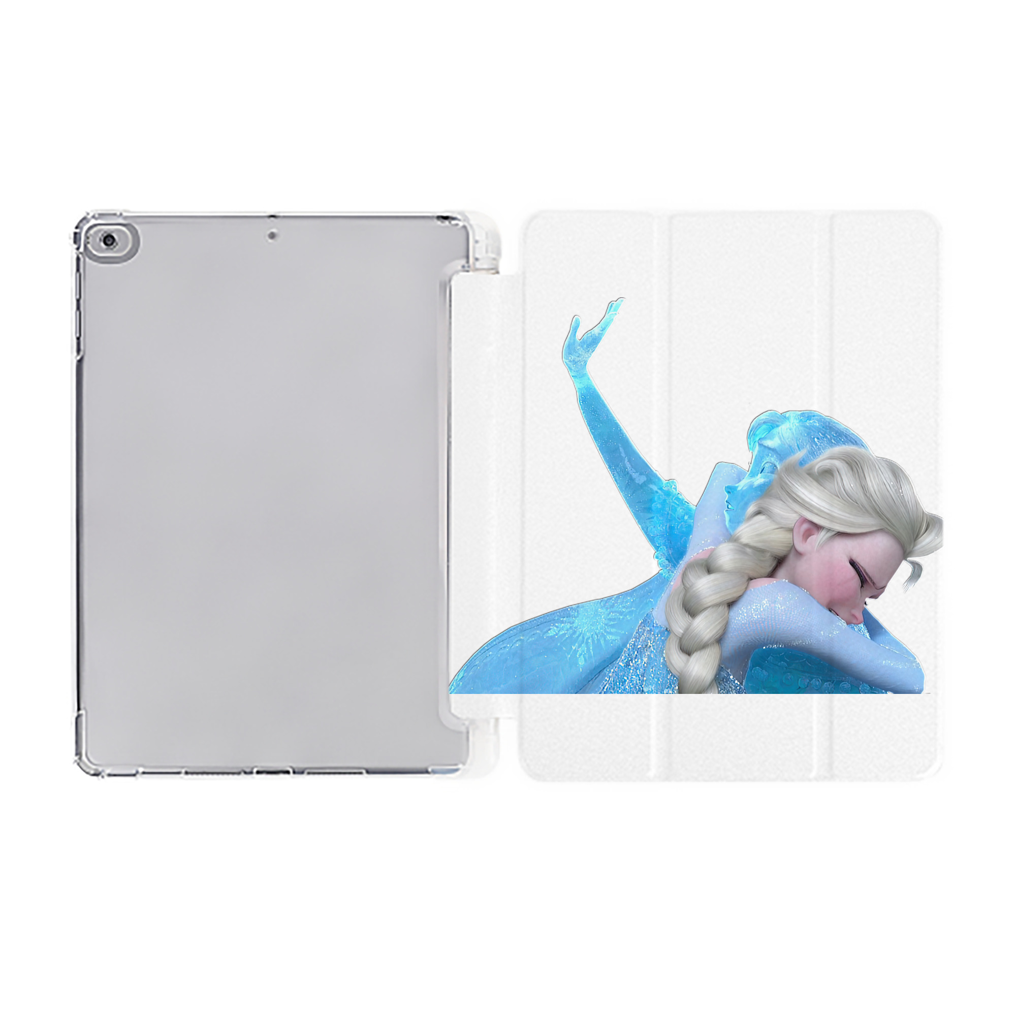（画像用） アナと雪の女王 アンナ エルサ Frozen Anna Elsa IPad ケース ペン収納付き 三つ折りスタンド PUレザー×シリコン 対応機種9.5/10.5/10.9インチ